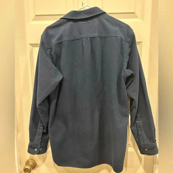 L.L.‎ Bean Men's Navy Blue Chamois Flannel Shirt Traditional Fit size Medium - Picture 5 of 8
